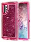 For Galaxy Note 10+ Plus Glitter Defender Case (Fits with Otterbox Clip)Hot Pink