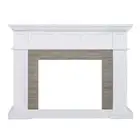 Hudson Electric Fireplace Heater White Mantel Stone Veneer