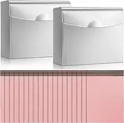 Tioncy 2 Pack Sanitary Napkin Disposal Receptacle with Feminine Hygiene Disposal Bag Stainless Steel Tampon Bin Trash Can Wall Mounted Waste Tampon Holder Feminine Hygiene Container (Pink)