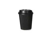 Toque 100 Pcs 8oz T/A Coffee Cups w/ Lids-Black