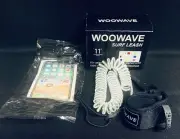 WOOWAVE Surf Leash 11’ Coiled Stand Up Paddle Board Surfboard Leash Clear NEW