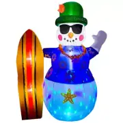 8 Ft Tall Inflatable Hawaiian Snowman with Surfboard Christmas Decoration