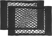 lebogner Car Storage Net Pocket Organizer, 2 Pack Mesh Stick On Cargo Storage Pouch, Bungee Netting Side Wall Sticker, Stick On String Bag For Trunk, Seat Back, Suitcases, Elastic Organizer Net Pocket