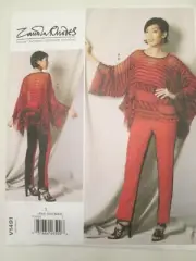 Vogue 1491 Zandra Rhodes Designer Pattern Tunic Pants Pattern Xsm-Med 4-14 UC