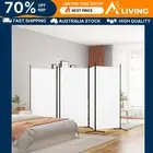 5-Panel Room Divider White 433x180 cm Fabric Privacy Screen Home Decor Par 50266