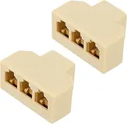 FUNNETOYU 2Pcs Way Telephone Splitter Socket Separator Wall Adaptor for Line Connection Reliable Replacement for Use
