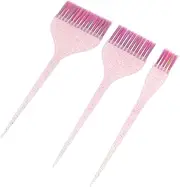 KAILIKETIY Hair Dyeing Brush Set 3pcs Long Tail Combs with Glitter Handles Professional Hair Styling Tools for Tinting Coloring
