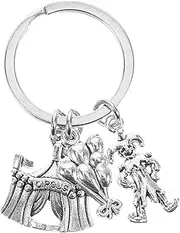 [Ipetboom] Cute Vintage Clown Keychain Adorable Circus Themed Pendant Creative and Fashionable Accessory for Bags Keys and Phones Lightweight Design for Management