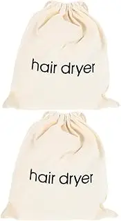 WRITWAA Travel Hair Tools Bag Cotton Canvas Hair Dryer Holder Bag with Drawstring for Hotel Home and On-the-go