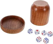 HANABASS 1Set Dices Cups of Solid Wood Dices Rolling Cups for Bar Party Games Convenient Design for Fun and Engaging Gameplay Reliable Gaming Accessory