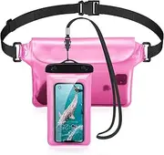 Trakxy Waterproof Phone Pouch Compatible with iPhone 13 12 11 Pro Max Xs Max Samsung Galaxy S22 Ultra etc Smartphones [4.7-6.9 Inch], IPX8 Waterproof Bag fit for Swimming, Boating and Beach-Pink