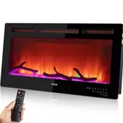 VEVOR Electric Fireplace 36-Inch Recessed Wall Mounted Remote Control Timer