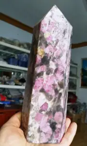 Natural Pink Tourmaline Obelisk Quartz Tower Crystal Point Gem Healing -2007.09g