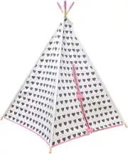 NEW Asweets Black Heart Childrens Kids Foldable Canvas Play Teepee Tent Toy