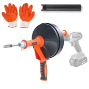 Drain Auger 25ft 1/4in Drum Plumbing Drain Snake Clog Remover Manual-feed