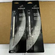 2 x PARKER Ballpoint Pen Refill Black Fine Point New Old Stock NOS 2001
