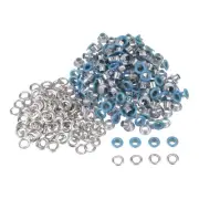 Grommets Kit 200set-4mm 1/6" Hole Metal Eyelets Grommet Tool,Sky Blue