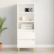 Highboard High Gloss White 40x36x110 cm Engineered Wood Dining Storage