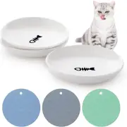 Ceramic Cat Food Plates for Wet Food, Wide Bowls to Stress Relief of Whisker Fat