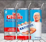 Mr. Clean Magic Eraser 20oz Skinny Insulated Tumbler Lid Straw