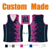 Custom Sublimated Netball Singlets Velcros Tops Breathable Sportswear Vest 78