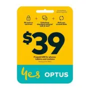 Australia Optus 5G 4G Prepaid $39 Starter SIM Card 45GB Data Call SMS 28 Days