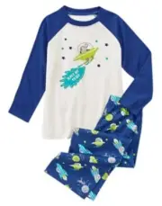 GYMBOREE SLEEPWEAR Blast Off To Bed SPACESHIP 2pc PAJAMAS GYMMIES 2T NWT
