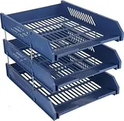Office Document Plastic Storage Hanger 3 Section File Paper Magazine Divider Rack Holder Desktop Bookshelf /688