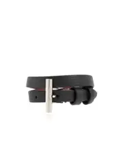 Alexander McQueen T-Bar Double Wrap Bracelet One size black