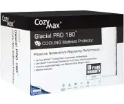 GLACIAL PRO 180 COOLING MATTRESS PROTECTOR HYPOALLERGENIC BREATHABLE TWIN SIZE