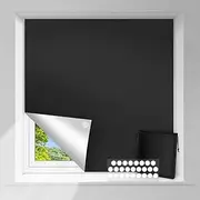 Travel Blackout Blind Window Thermal Insulated Kitchen Curtains Stick On DIY Non-perforated Temporary Curtain(150x100cm)