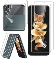 [2 Sets 6 PCS] Hydrogel Screen Protector for Samsung Galaxy Z Flip 4 5G,Electro-weideworld Scratch Resistant HD Clear TPU Full Covered Screen Protector for Samsung Z Flip 4 5G
