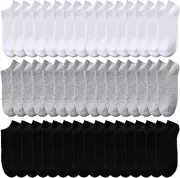 [Looknniy] 30 Pairs Boys Socks Low Cut Ankle Socks Crew Socks Athletic Socks for Kids Breathable Cushion Sole Socks for Running Hiking