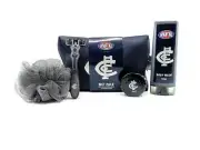 Carlton Blues AFL Toiletries Gift Bag! Bag Body Wash Razor Soap Loofah