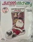Sunset Stitchery Needlepoint Stocking Kit “Santa’s Here” Unopened #2020