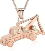 BIAIHQIE Cremation Jewelry Hook Arm Car Urn Necklace for Ashes Stainless Steel Ashes Pendant for Women Men Keepsakes Memorial Necklace-Rose