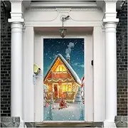 Door Stickers Merry Christmas Door Stickers Mural Decal Xmas Happy Holiday Home Bedroom Decor Festival Party Wallpaper Poster (Color : R, Size : 77x200cm)