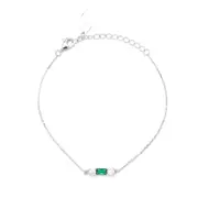 Georgini Gifts Emerald Isle Freshwater Pearl Bracelet In Emerald And Silver