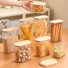 Bamboo Lid Container Pantry Storage Solution Stackable Bpa-free Food Containers