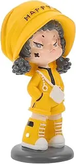 Cute Girl Figurine Dashboard Decoration Doll Statue for Car Interiors Cheerful Bobblehead Design Home Office Decor Adorable Collectible Girl