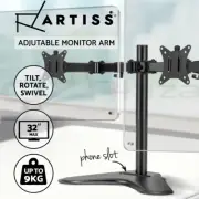 Artiss Monitor Stand Arm Dual HD LED TV Freestanding Mount Holder 2 Arm Display