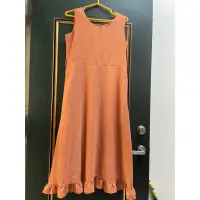 在飛比找蝦皮購物優惠-韓製品牌全新橘色洋裝
