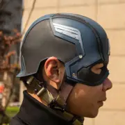 Stock Avengers Captain America 1:1 Silicone Helmet Mask Wearable Cosplay Props