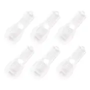 6Pcs Nylon Cord End Tips Zipper Pull Cord Stopper Ends Lock (20x15mm, White)