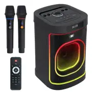 Karaoke Machine Portable Bluetooth Party Speaker 2 Rechargeable Wireless Micr...