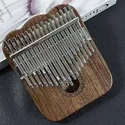 Adults Kalimba 34 Keys Wood Comfortable Grip Thumb Piano for Music Enlightenment Finger Piano with Tune Hammers, Scale Stickers(Brown A)