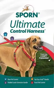 Sporn Ultimate Front Rear Pull Control Dog Harness Black Large/XL