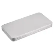 Metal Tin Box, 6.69" x 3.54" x 0.59" Tinplate Containers with Lids, Silver Tone