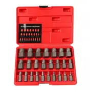 25-Piece Damaged Screw Extractor Set Multi-Spline Easy Out Broken Bolt Remover