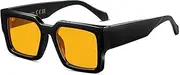 [SHEEN KELLY] Retro Thick Square Sunglasses Men Women Trendy Rectangle Chunky Tinted Glasses Fashion Black Shades 90s Eyewear